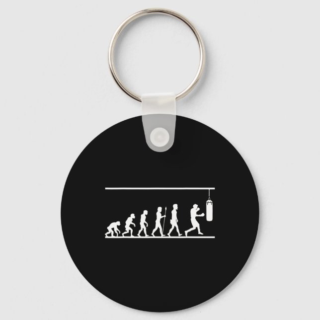 Boxing Evolution Fun Comical Sport Gift  Key Ring (Front)