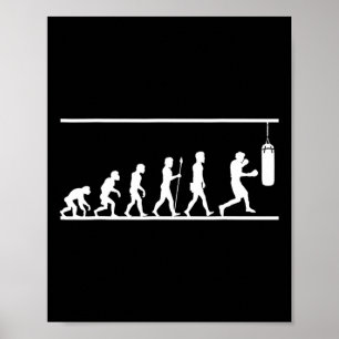 Boxing Evolution Fun Comical Sport Gift Poster