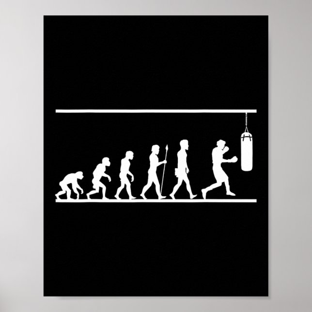 Boxing Evolution Fun Comical Sport Gift  Poster (Front)