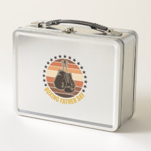 Boxing Father Day Vintage Gloves Shirt Design_1 Metal Lunch Box