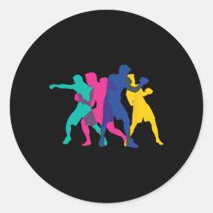 Boxing Fight Mma Kickboxing Fighter Boxer Knockout Classic Round Sticker