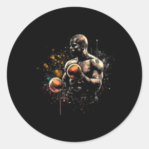 Boxing Fighter Athlete MMA Classic Round Sticker