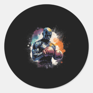 Boxing Fighter Athlete MMA Classic Round Sticker