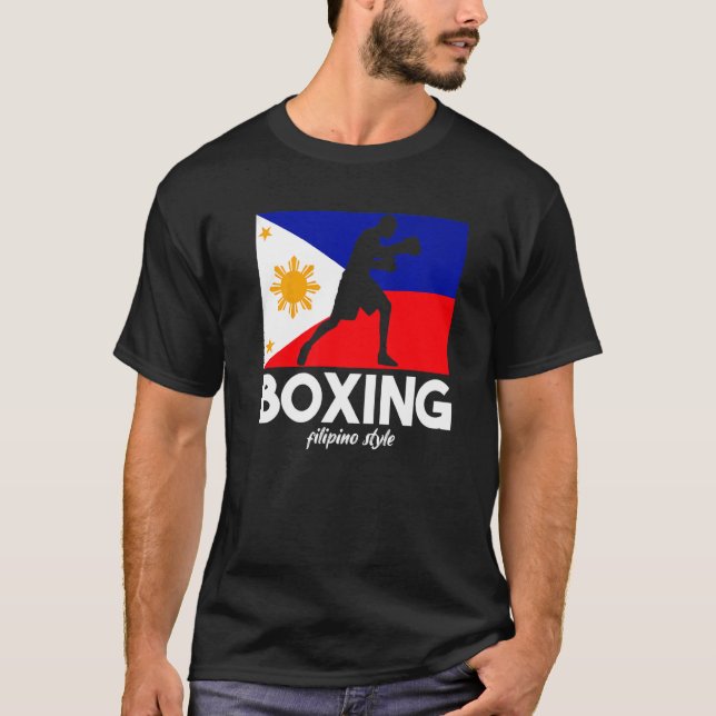 Boxing Filipino Style Philippine Flag Boxing Filip T-Shirt (Front)