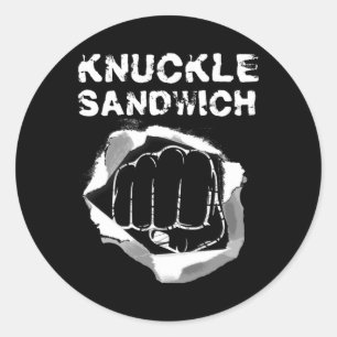 Boxing Fist Punch Knuckle Sandwich Boxer Fighter Classic Round Sticker