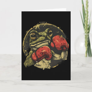Boxing Frog With Boxing Gloves Kickboxing Funny Bo Card