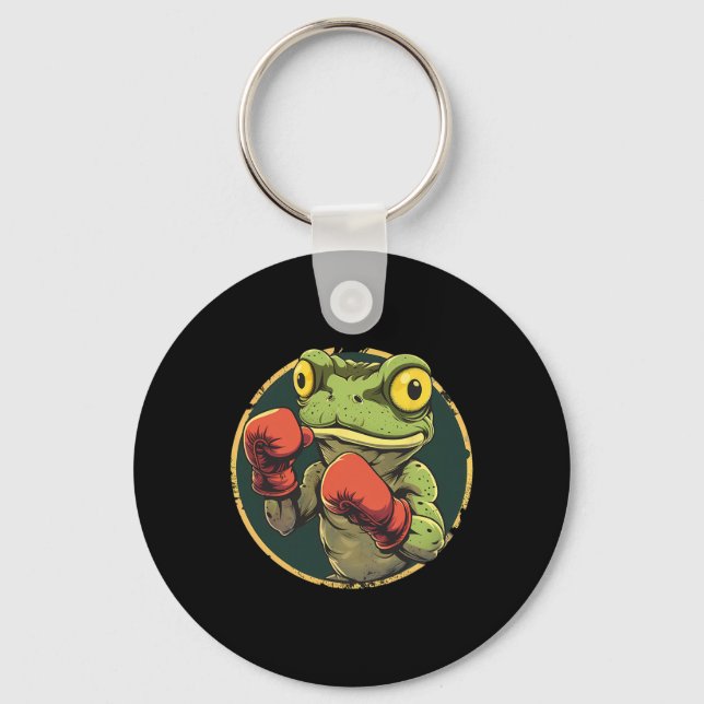 Boxing Frog With Boxing Gloves Kickboxing Funny Bo Key Ring (Front)