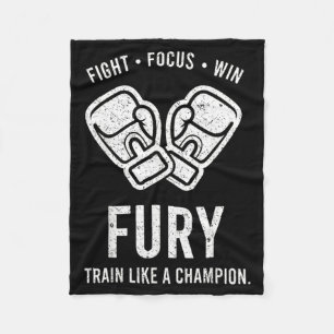 Boxing Fury Fight Focus Win Train Like Champion Fleece Blanket