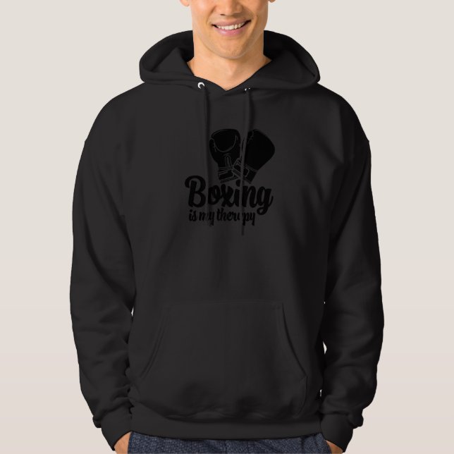 Boxing Game Is My Therapy  Women Boxing Sports Lov Hoodie (Front)