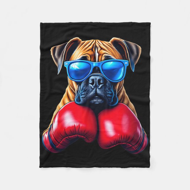 Boxing German Boxer Dog Kickboxing Cool  Fleece Blanket (Front)