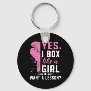 Boxing Girl Boxer Key Ring