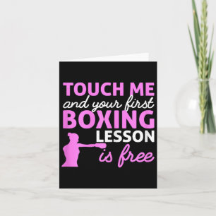 Boxing Girl Touch Me And Your First Boxing Lesson  Card