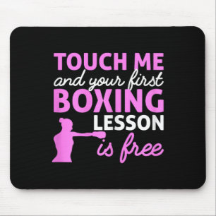 Boxing Girl Touch Me And Your First Boxing Lesson Mouse Pad