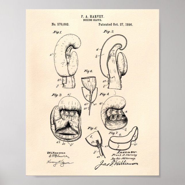Boxing Glove 1896 Patent Art - Old Peper Poster (Front)