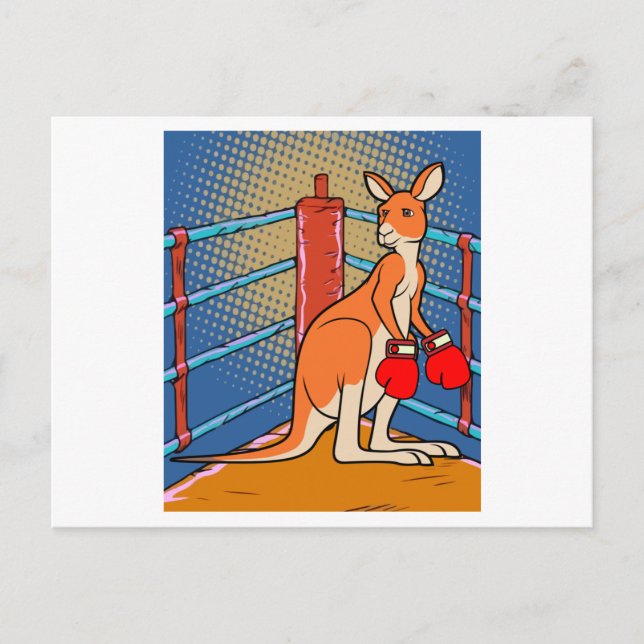 Boxing Glove Boxing Kangaroo Fighting Postcard (Front)