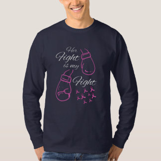 Boxing Glove Her Fight Is My Fight Breast Cancer T-Shirt