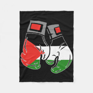 Boxing Glove With The Flag Of Palestine Fleece Blanket