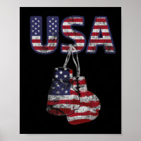Boxing Gloves American Flag Tee For Women Kids Men