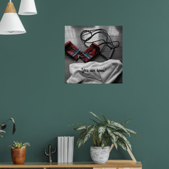 Boxing Gloves and Gym Poster (Living Room 1)