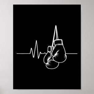Boxing Gloves And Heartbeat Poster