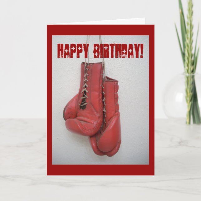 Boxing Gloves Birthday Card (Front)