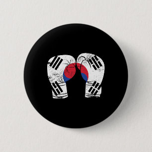 Boxing Gloves Boxer Korean Flag South Korea 6 Cm Round Badge