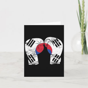 Boxing Gloves Boxer Korean Flag South Korea Card