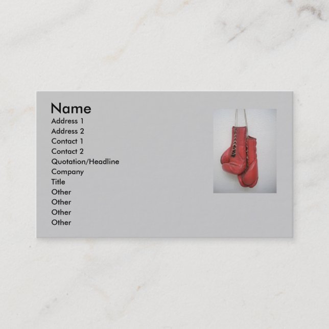 Boxing Gloves Business Card (Front)