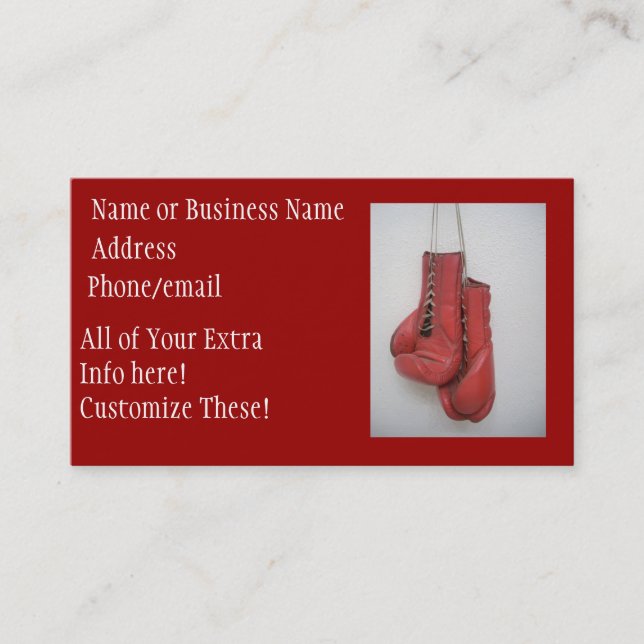 Boxing Gloves Business Cards (Front)