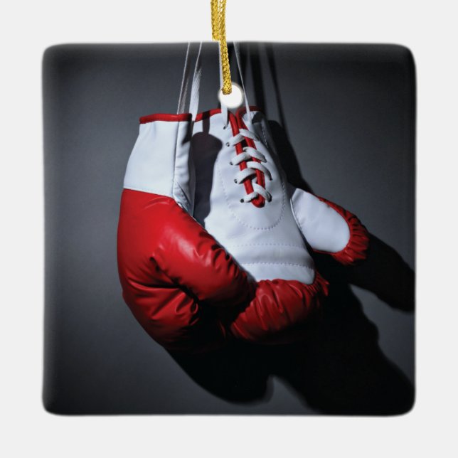 Boxing gloves  ceramic ornament (Front)