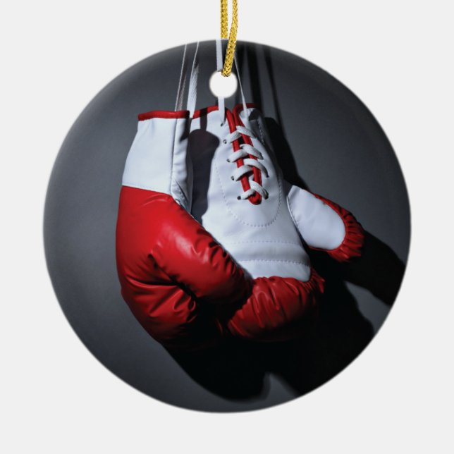 Boxing gloves  ceramic ornament (Front)