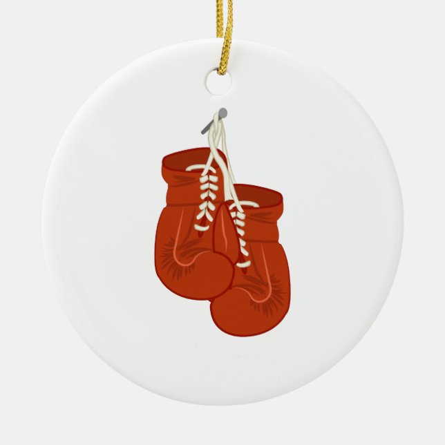 Boxing Gloves Ceramic Tree Decoration (Front)