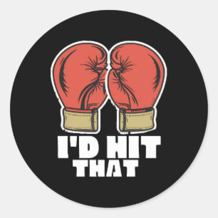 Boxing gloves classic round sticker