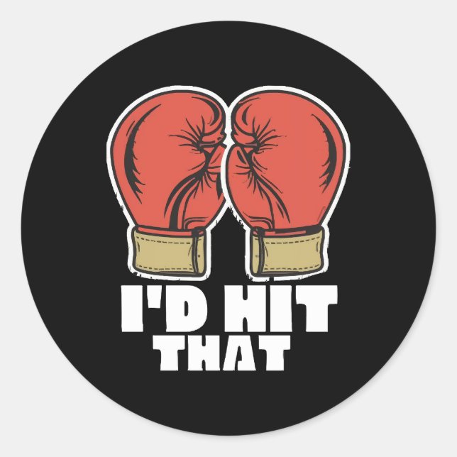 Boxing gloves classic round sticker (Front)