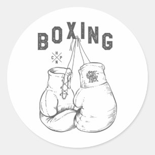 Boxing gloves classic round sticker