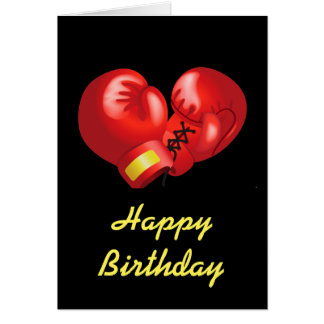 Boxing Gloves Design Birthday Card