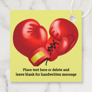 Boxing Gloves Design Favour Card Tags