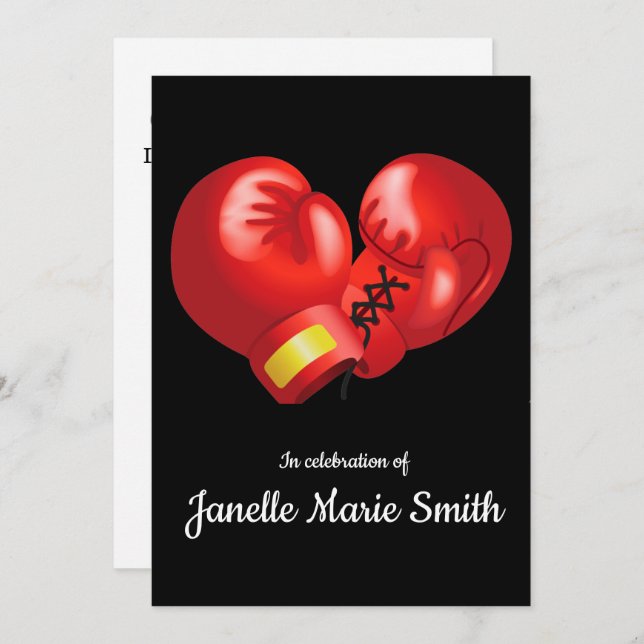 Boxing Gloves Design Memorial Card (Front/Back)