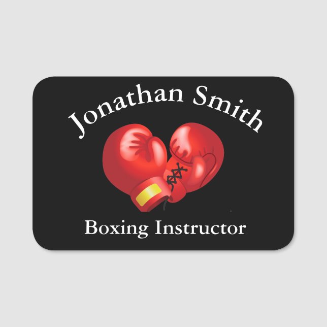 Boxing Gloves Design Name Tag (Front)