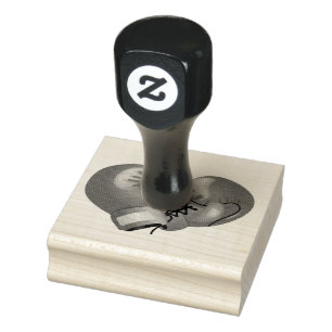 Boxing Gloves Design Wooden Stamp