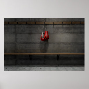 Boxing Gloves Hanging In Change Room Poster
