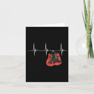 Boxing Gloves Heartbeat Ekg Pulse Mma Boxing Kickb Card