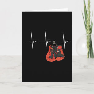 Boxing Gloves Heartbeat Ekg Pulse Mma Boxing Kickb Card