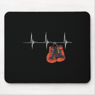 Boxing Gloves Heartbeat Ekg Pulse Mma Boxing Kickb Mouse Pad