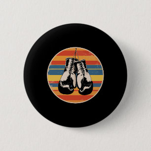 Boxing Gloves Kickboxing Boxing Lover Retro Boxer 6 Cm Round Badge