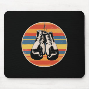 Boxing Gloves Kickboxing Boxing Lover Retro Boxer Mouse Pad