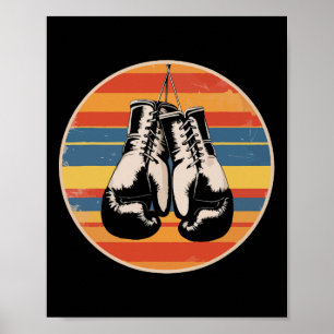 Boxing Gloves Kickboxing Boxing Lover Retro Boxer Poster