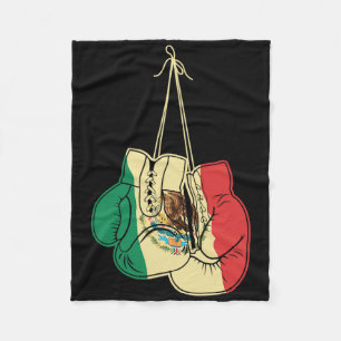 Boxing Gloves Mexican Flag Mexico Boxer Coach Gift Fleece Blanket