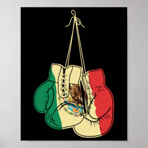 Boxing Gloves Mexican Flag Mexico Boxer Coach Gift Poster