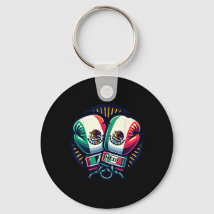 Boxing Gloves Mexico Boxing Vintage Mexican Flag Key Ring